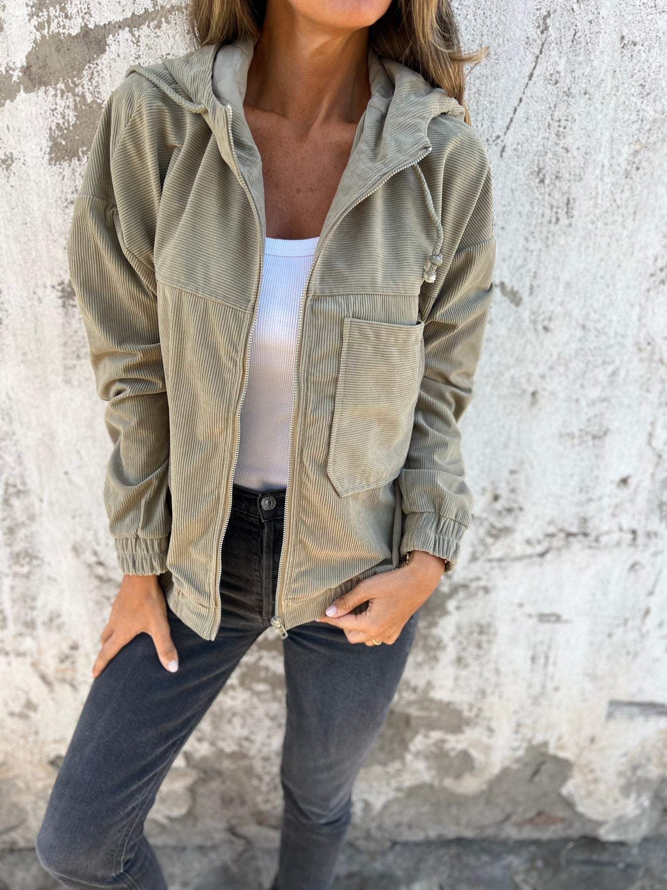 Malia - Casual Hooded Zip-Up Jacket for Women