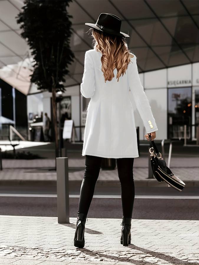 Women's Double-Breasted Winter Coat - Tailored Fit