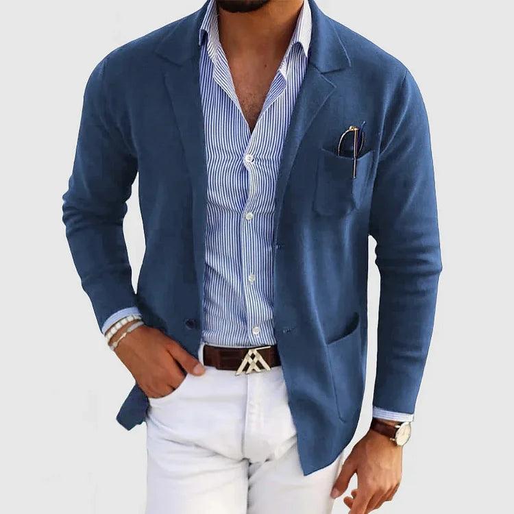 Men's Soft Blazer - Single-Breasted with Notch Lapel