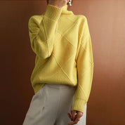 Women’s Jumper - Diamond Knit with Roll Neck