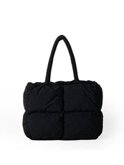 Women's Puffer Shoulder Tote Bag - Modern Lightweight Spacious Versatile