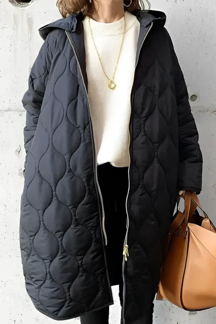 Karla - Classic Quilted Long Coat for Women