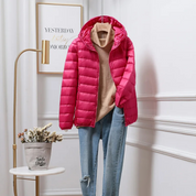 Women's Puffer Jacket - Lightweight and Hooded