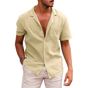 Casual Short-Sleeve Button-Down Shirt for Men