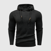 Men's Hoodie - Textured Knit with Drawstring Hood