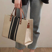 Women's Striped Tote Bag - Versatile Everyday Style