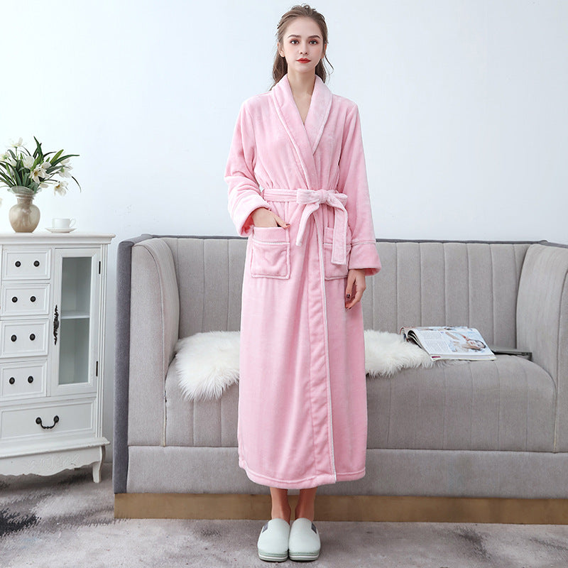 Unisex Dressing Gown - Full-Length with Shawl Collar