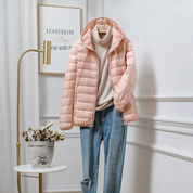 Women's Puffer Jacket - Lightweight and Hooded