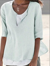 Women's Casual Layered Summer Blouse - Lightweight & Flowing