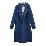 Women's Coat - Fuzzy Texture with Notch Lapel