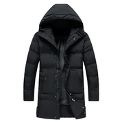Men’s Puffer Winter Jacket - Hooded Longline Design