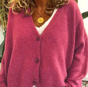 Women's Cardigan - V-Neck with Button Front