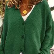 Women's Cardigan - V-Neck with Button Front