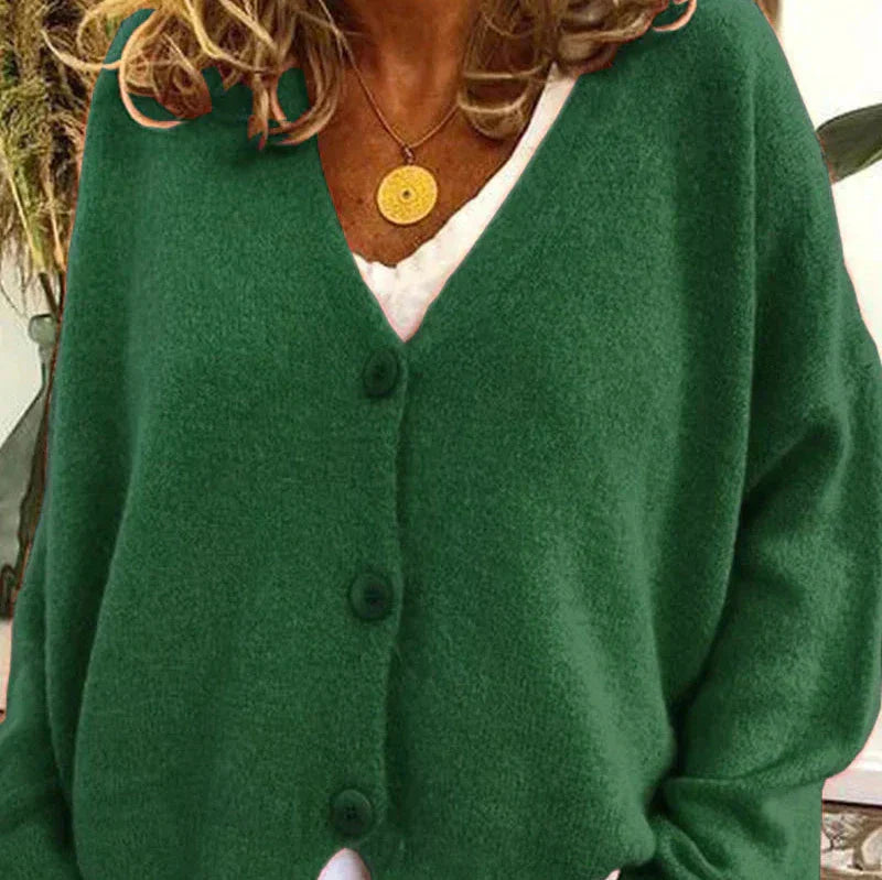 Women's Cardigan - V-Neck with Button Front