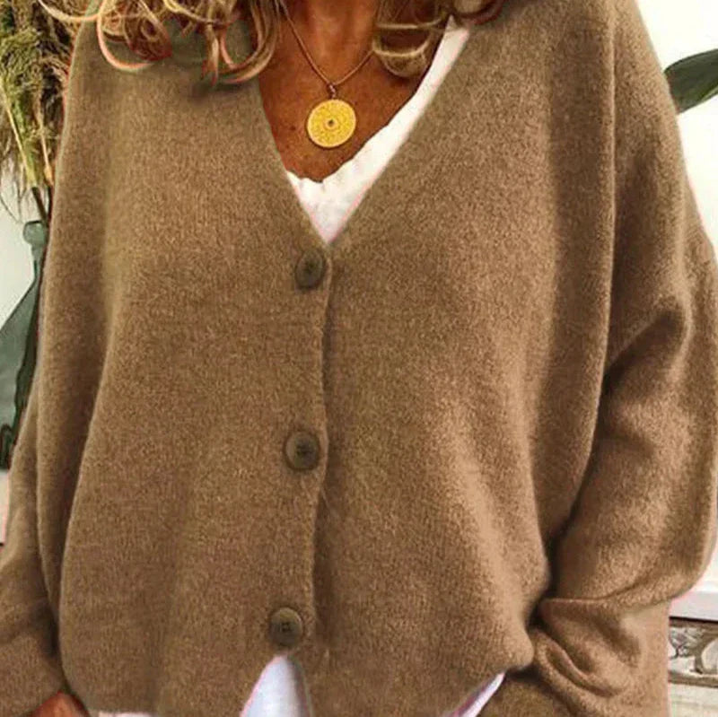 Women's Cardigan - V-Neck with Button Front