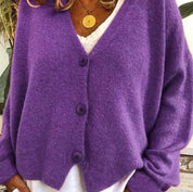 Women's Cardigan - V-Neck with Button Front