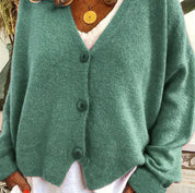 Women's Cardigan - V-Neck with Button Front