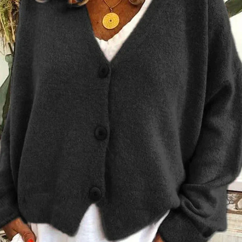 Women's Cardigan - V-Neck with Button Front