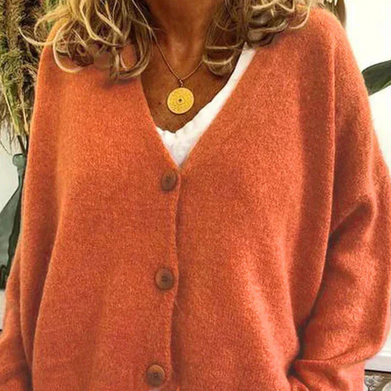 Women's Cardigan - V-Neck with Button Front