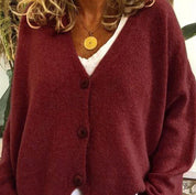Women's Cardigan - V-Neck with Button Front