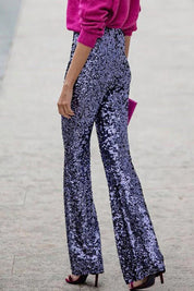 Chic High-Waisted Flared Trousers for Women