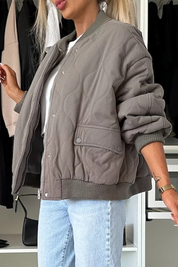 Mia - O-Neck Pocket Button Outerwear for Fall Women