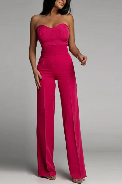 Elegant Strapless Wide-Leg Jumpsuit for Women