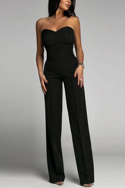 Elegant Strapless Wide-Leg Jumpsuit for Women