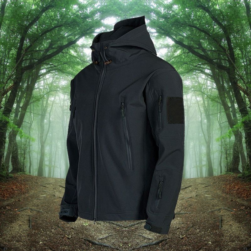 Men's Softshell Winter Jacket - Hooded Full-Zip