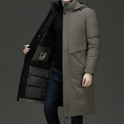 Men's Longline Parka - Hooded with Insulated Lining