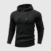 Men's Hoodie - Textured Knit with Drawstring Hood