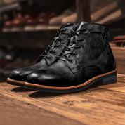 Men's Lace-Up Ankle Boots - Sturdy Sole