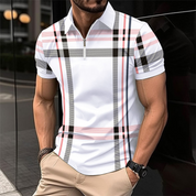 Elegant and Casual Polo Shirt with Check Pattern for Men