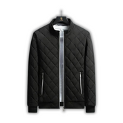Men's Lined Quilted Jacket - Bomber Style with Stand-Up Collar
