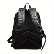 Men's Black Waterproof Leather Travel Backpack - Durable & Organised