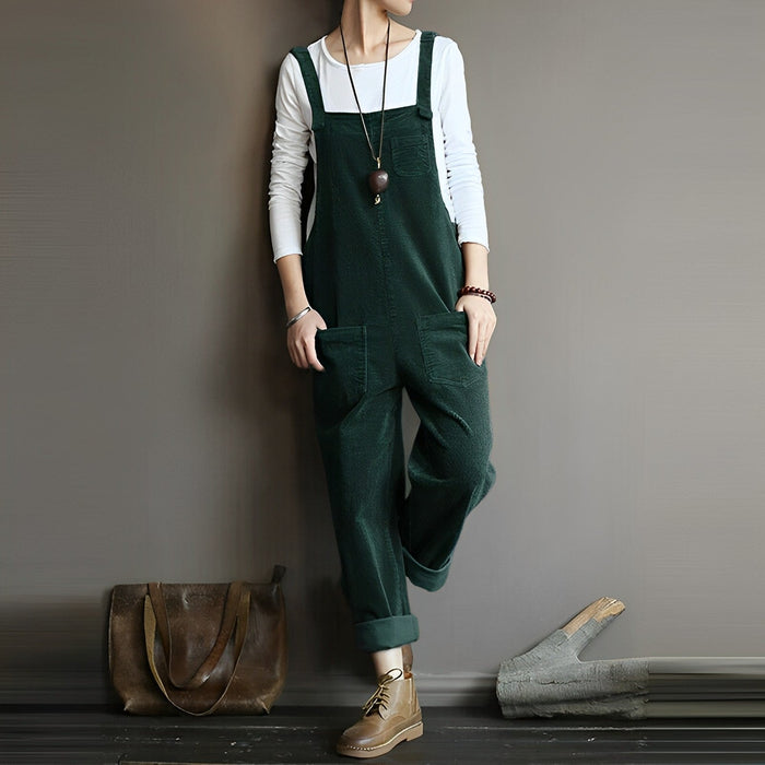 Amelia - Retro Casual Corduroy Overall for Women