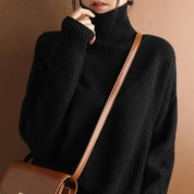 Women’s Jumper - Diamond Knit with Roll Neck