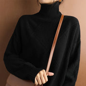 Women’s Jumper - Diamond Knit with Roll Neck