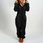 Women's Pyjama Onesie - Front Zipper with Hooded Design
