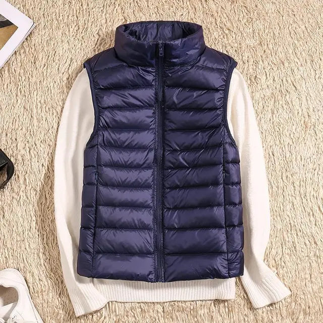 Women's Gilet - Stand Collar with Quilted Design