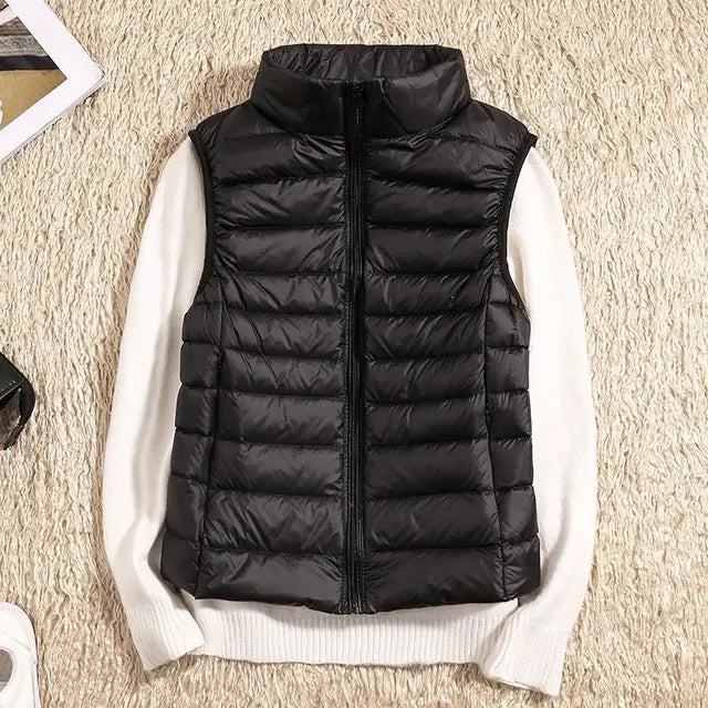 Women's Gilet - Stand Collar with Quilted Design