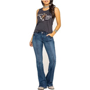 Women's Mid-Rise Flared Jeans - Front Seam Detail