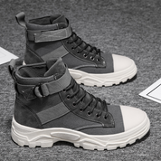 Men's Ankle Boots - Strap Detail and Chunky Sole