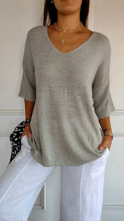 Chic and Stylish Loose V-Neck Top for Women