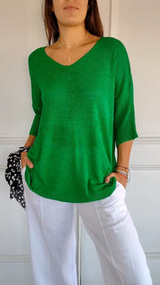 Chic and Stylish Loose V-Neck Top for Women
