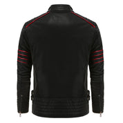 Men's Black Leather Jacket - Biker Outerwear