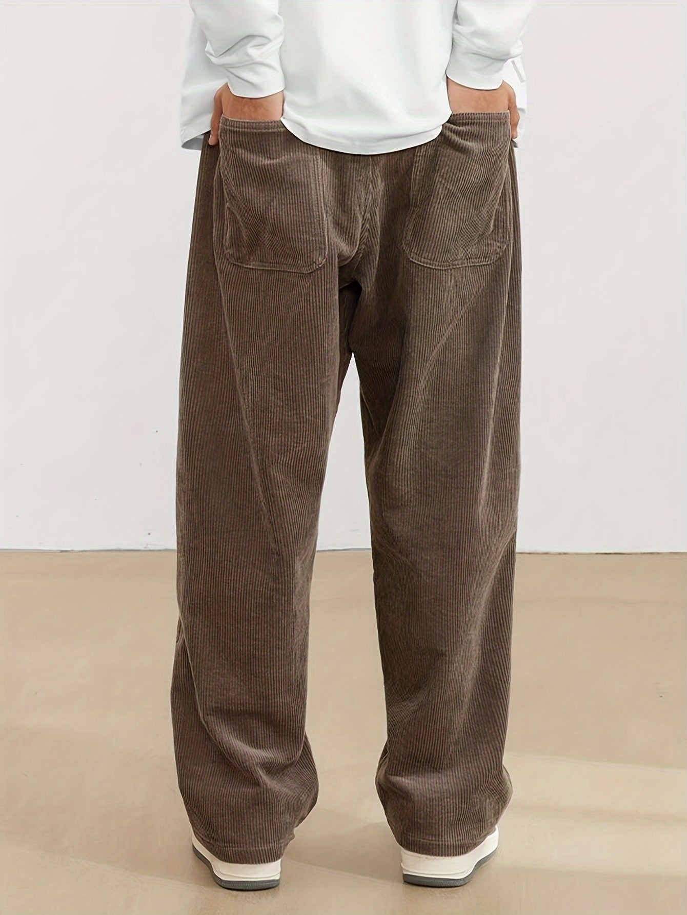 Men's Ribbed Trousers - Wide Leg and Straight Fit