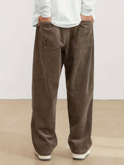 Men's Ribbed Trousers - Wide Leg and Straight Fit