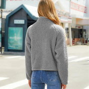 Women's Quilted Jacket - Cropped & Stand-Up Collar