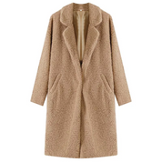 Women's Coat - Fuzzy Texture with Notch Lapel